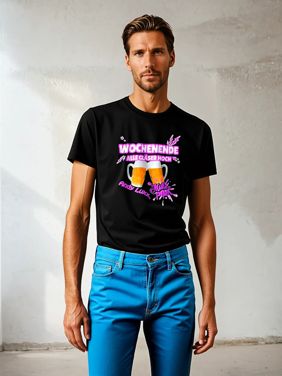 T-Shirt "WOCHENENDE" schwarz