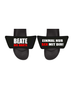 Badelatschen "EINMAL NUR SEX MIT DIR" schwarz