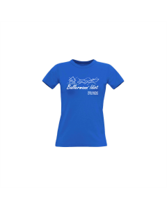 Girly-Shirt "BALLERMANN® IDIOT" blau