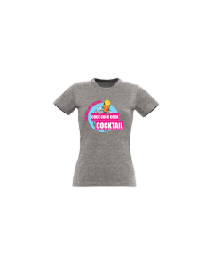 Girly-Shirt "COCK COCK COCKTAIL" grau