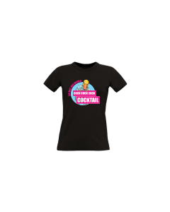 Girly-Shirt "COCK COCK COCKTAIL" schwarz