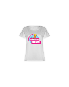 Girly-Shirt "COCK COCK COCKTAIL" weiß