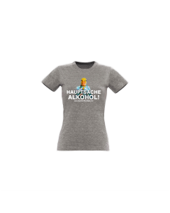 Girly-Shirt "HAUPTSACHE ALKOHOL" grau