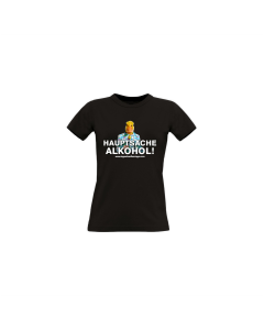 Girly-Shirt "HAUPTSACHE ALKOHOL" schwarz