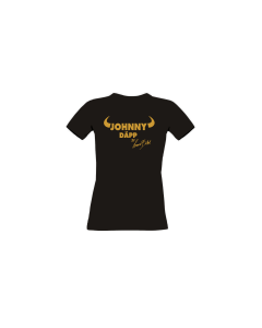 Girly-Shirt „JOHNNY DÄPP” Logo gold