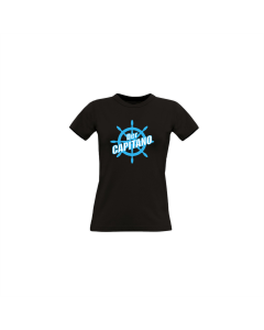 Girly-Shirt "DER CAPITANO Logo" schwarz