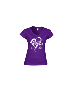 Girly-Shirt "MIT DEM HERZEN AUF MALLE"  lila