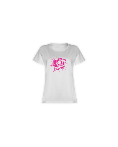 Girly-Shirt "DIE PARTY SIND WIR" weiß