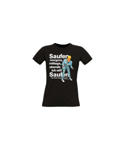 Girly-Shirt "SAUFEN" schwarz