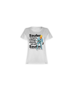 Girly-Shirt "SAUFEN" weiß