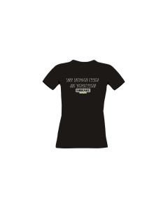 Girly-Shirt "WIR WERDEN ESSEN NIE VERGESSEN" schwarz