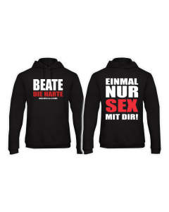 Kapuzen Sweat-Shirt „BEATE DIE HARTE” schwarz