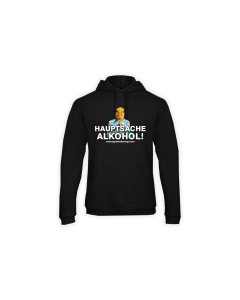 Kapuzen Sweat-Shirt "HAUPTSACHE ALKOHOL" schwarz