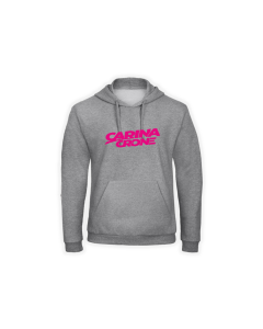 Kapuzen Sweat-Shirt "CARINA CRONE Logo" grau, pinker Druck