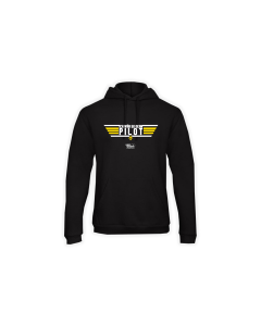 Kapuzen Sweat-Shirt "ICH WÄR SO GERN PILOT" schwarz