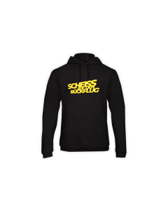Kapuzen Sweat-Shirt "SCHEISS AUF DEN RÜCKFLUG" schwarz