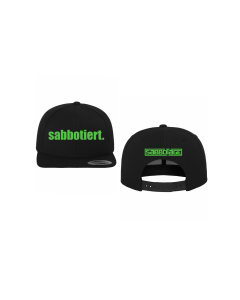 Snapback-Cap "SABBOTIERT." schwarz, bestickt