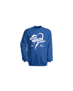 Sweat-Shirt "MIT DEM HERZEN AUF MALLE" blau