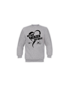 Sweat-Shirt "MIT DEM HERZEN AUF MALLE" grau