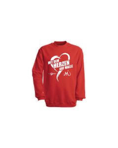 Sweat-Shirt "MIT DEM HERZEN AUF MALLE" rot