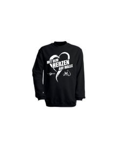 Sweat-Shirt "MIT DEM HERZEN AUF MALLE" schwarz