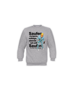 Sweat-Shirt "SAUFEN" grau