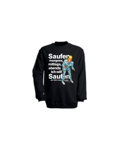 Sweat-Shirt "SAUFEN" schwarz