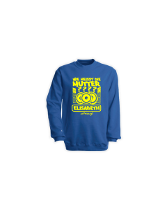 Sweat-Shirt "WIE HEIßT DIE MUTTER?" blau