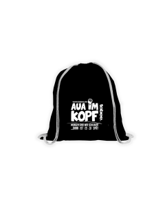 Stoffbeutel "AUA IM KOPF" schwarz