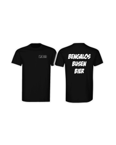 T-Shirt "BENGALOS, BUSEN, BIER" schwarz
