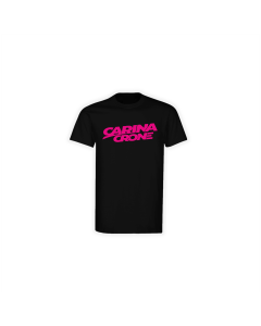T-Shirt "CARINA CRONE Logo" schwarz, pinker Druck
