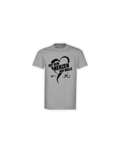 T-Shirt "MIT DEM HERZEN AUF MALLE" grau