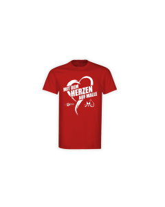 T-Shirt "MIT  DEM HERZEN AUF MALLE" rot