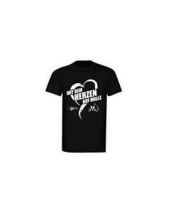 T-Shirt "MIT DEM HERZEN AUF MALLE" schwarz