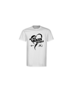 T-Shirt "MIT  DEM HERZEN AUF MALLE" weiß