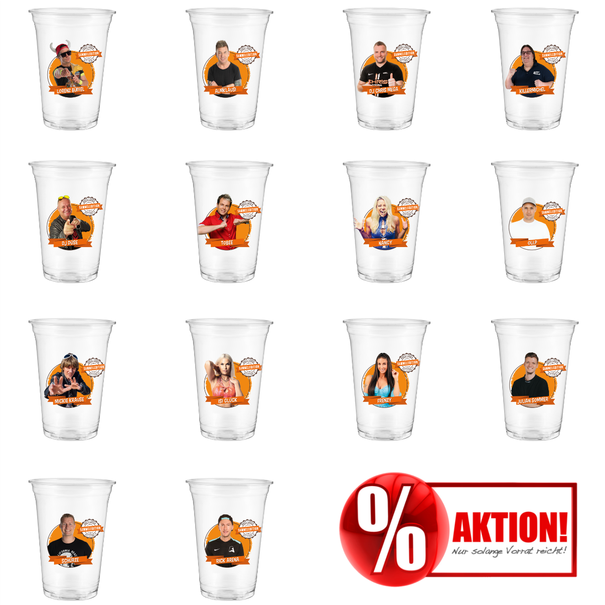Gesamtpaket Becher 1 bis 14 ALLE KÜNSTLER *Sammeledition*