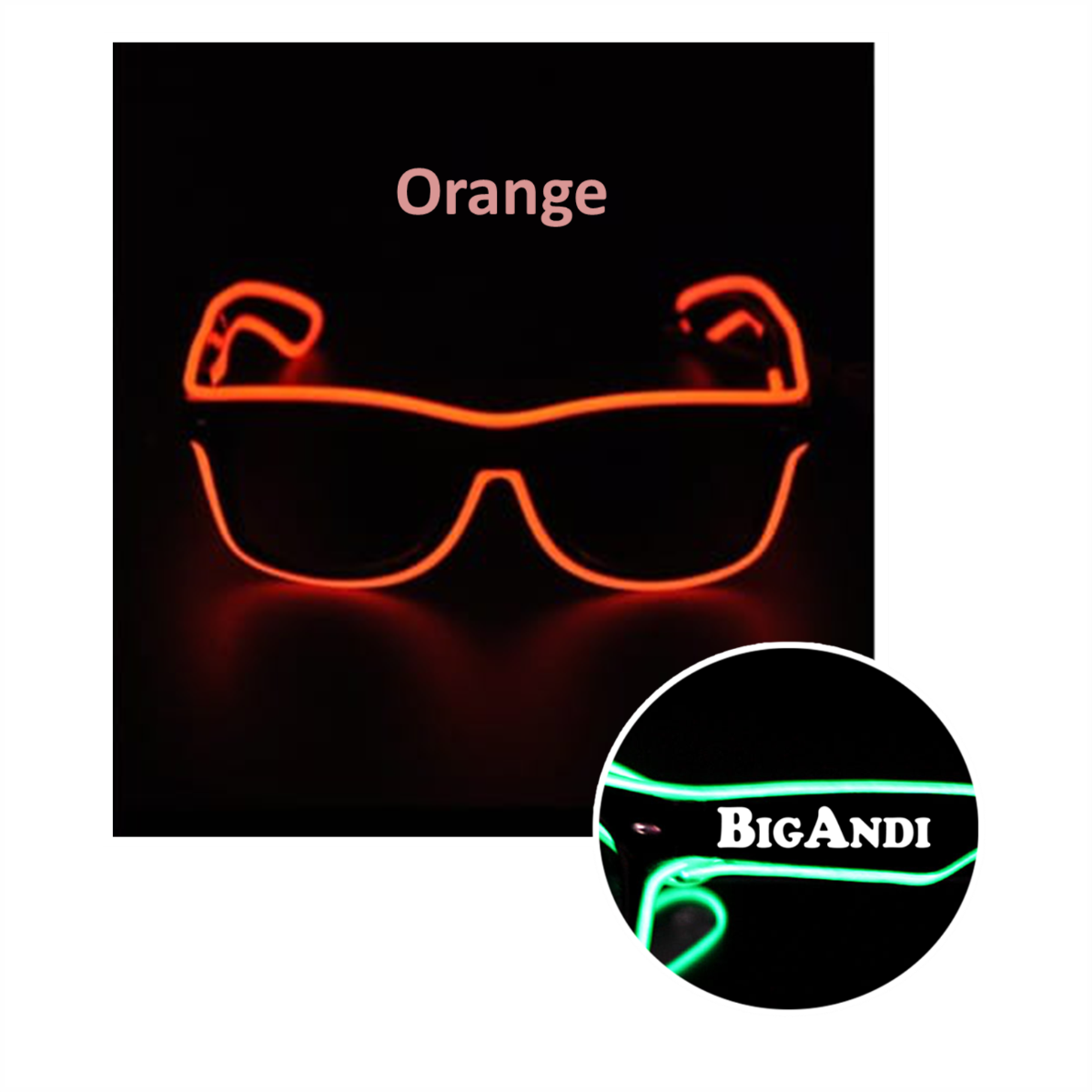 LED-Blinkbrille "BIGANDI Logo", orange