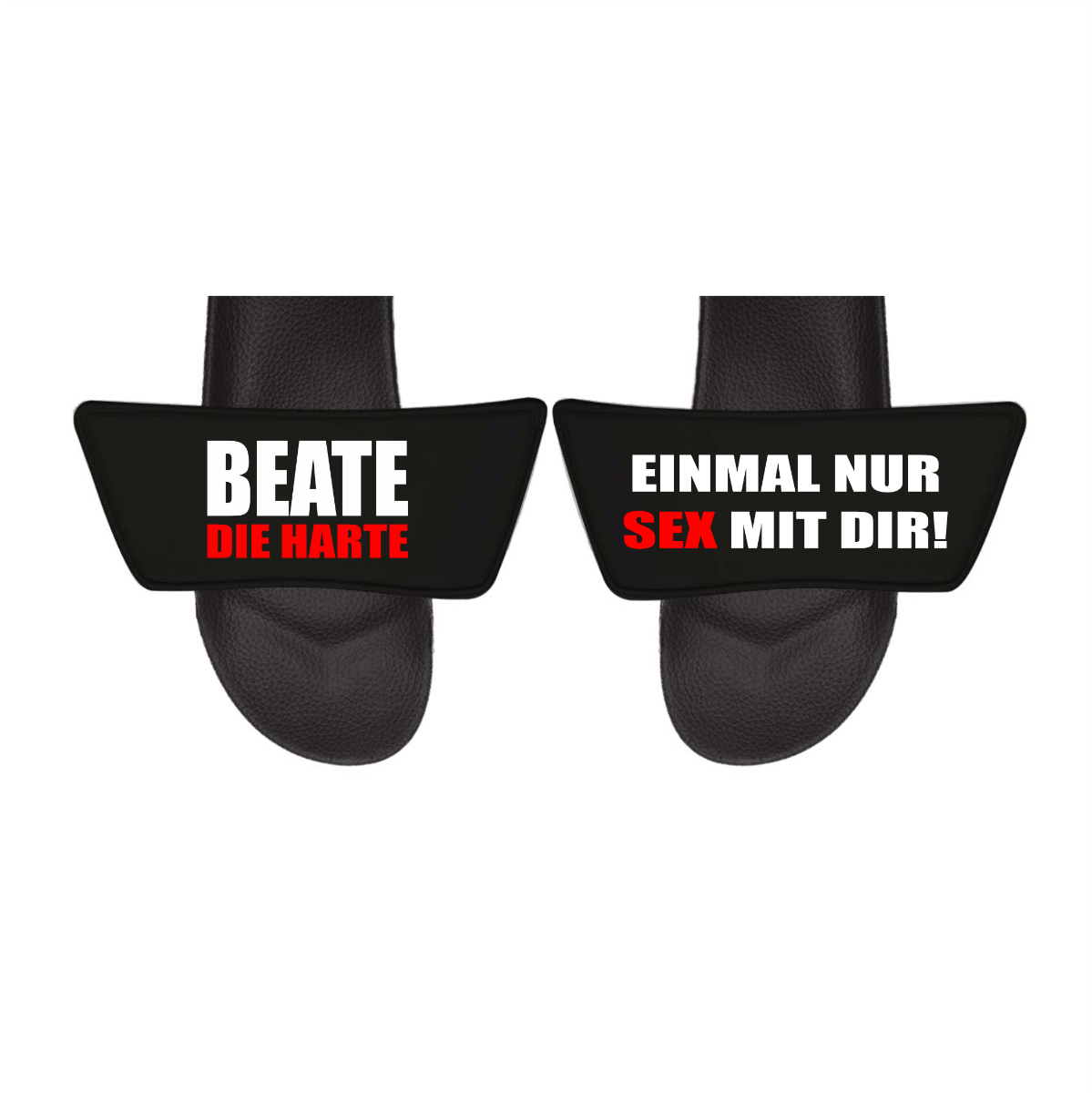 Badelatschen "EINMAL NUR SEX MIT DIR" schwarz