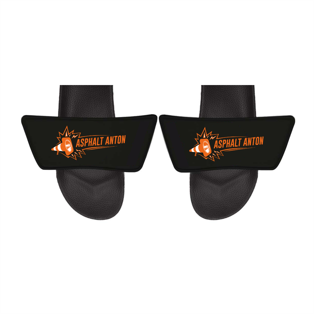Badelatschen "ASPHALT ANTON Logo" schwarz