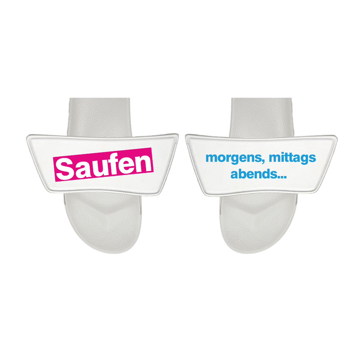 Badelatschen "SAUFEN 2" weiß -> Größe 46