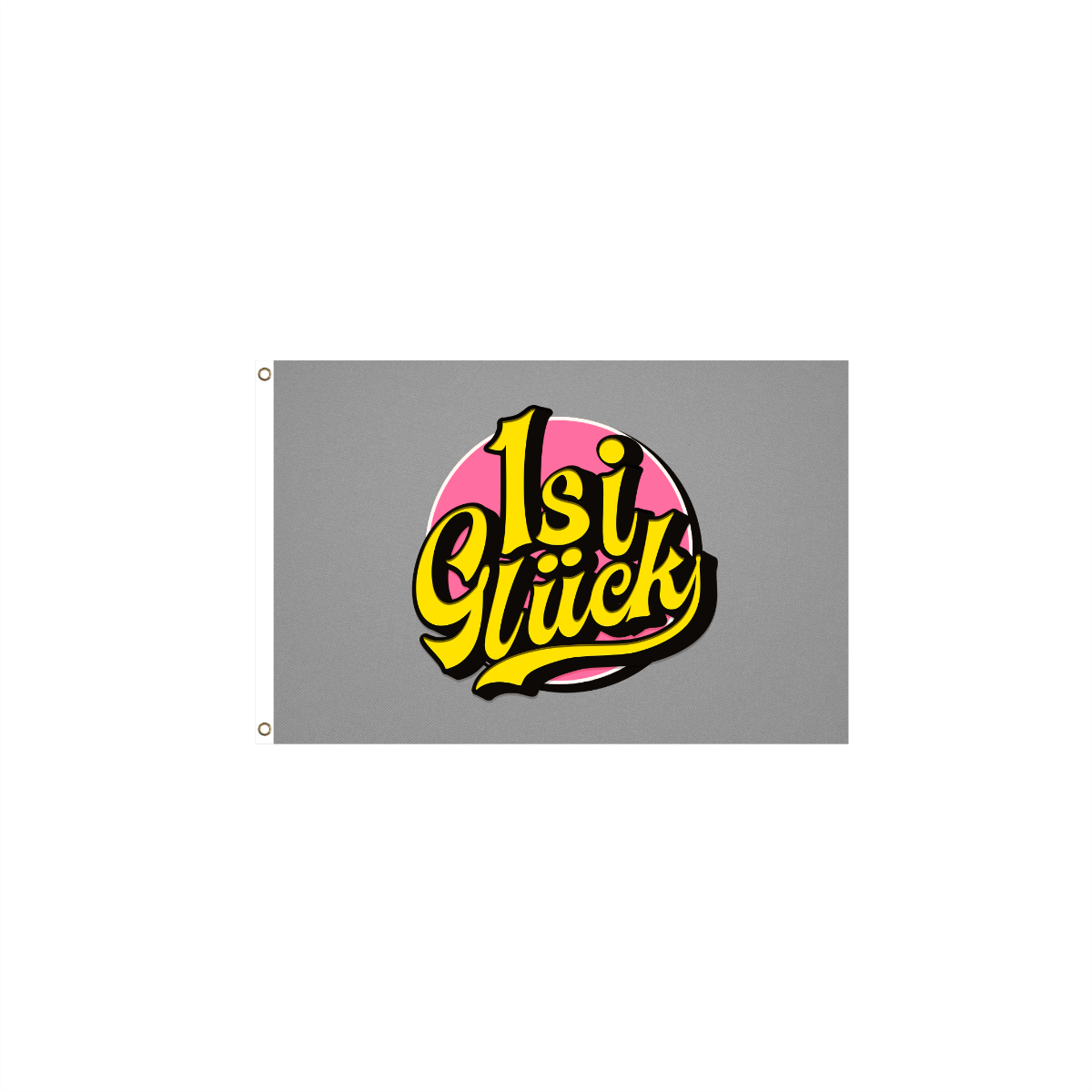 Fahne "ISI GLÜCK Logo" grau