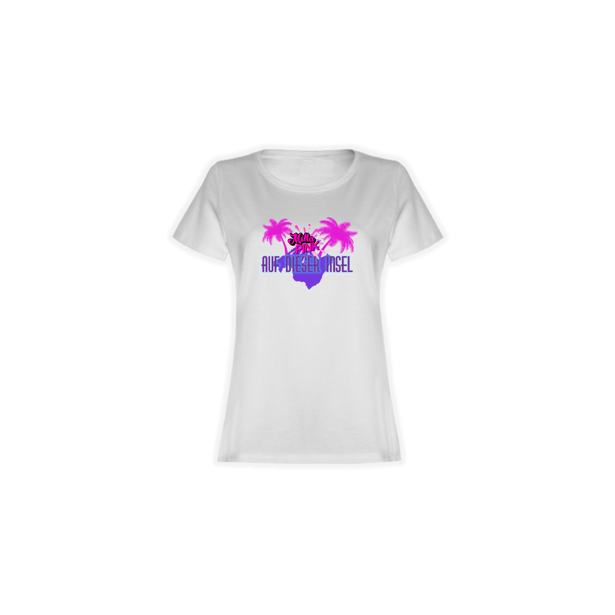 Girly-Shirt "AUF DIESER INSEL" weiß