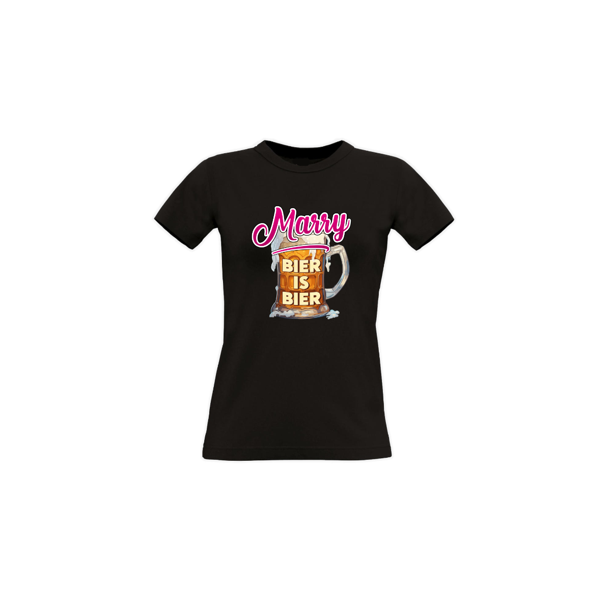 Girly-Shirt "BIER IS BIER" schwarz