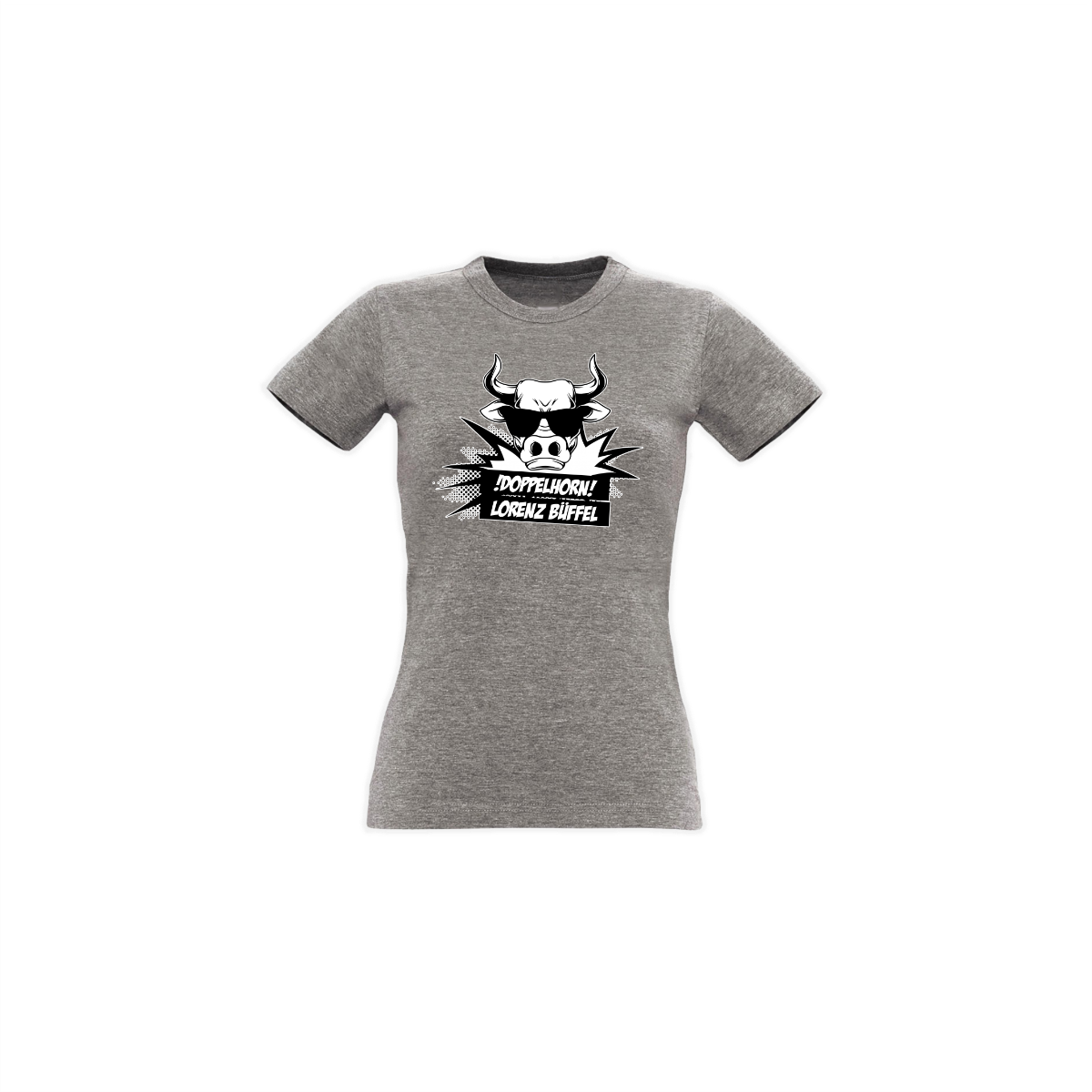 Girly-Shirt "DOPPELHORN" grau