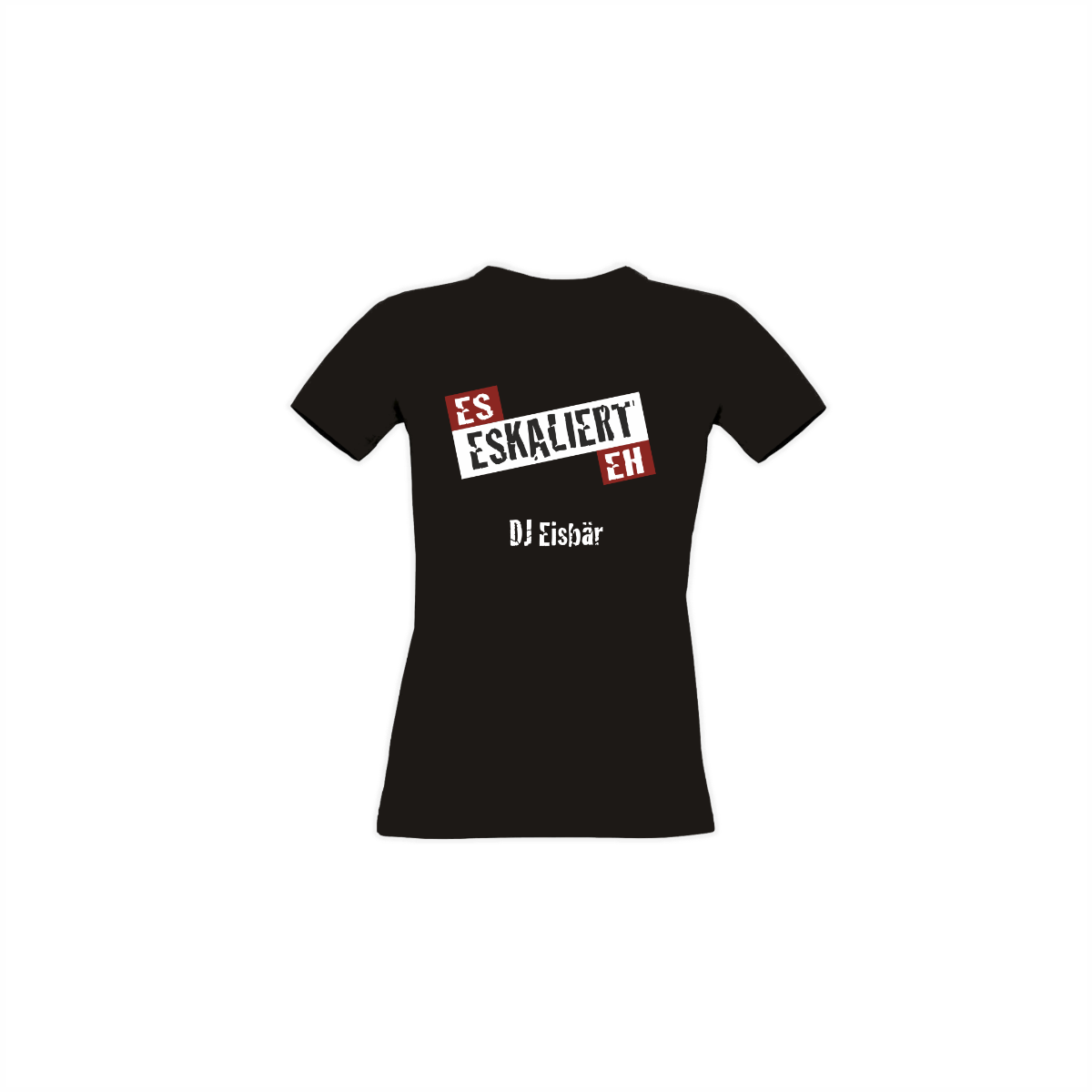 Girly-Shirt "ES ESKALIERT EH" schwarz