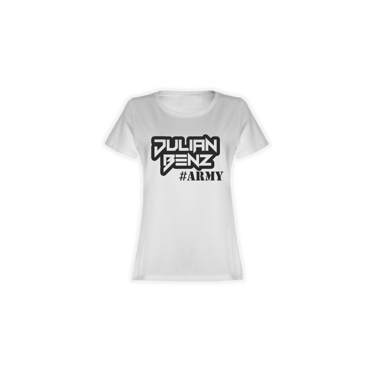 Girly-Shirt "JULIAN BENZ ARMY" weiß