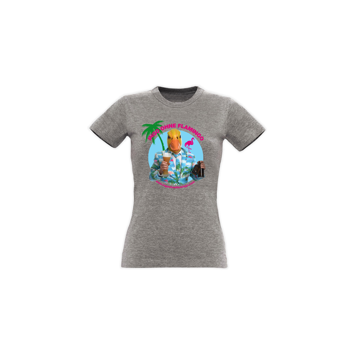 Girly-Shirt "INGO OHNE FLAMINGO Logo" grau
