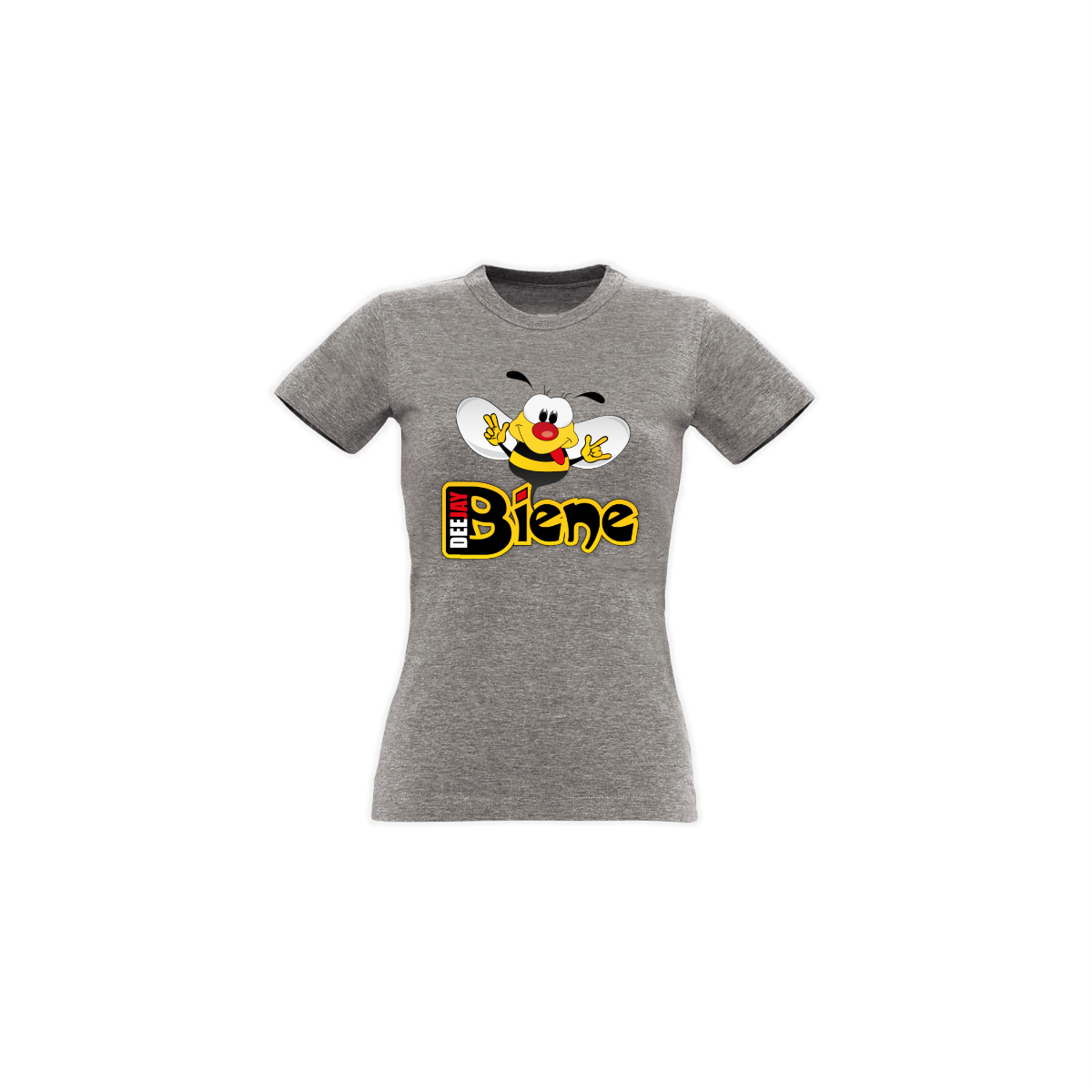 Girly-Shirt "DEEJAY BIENE Logo" grau