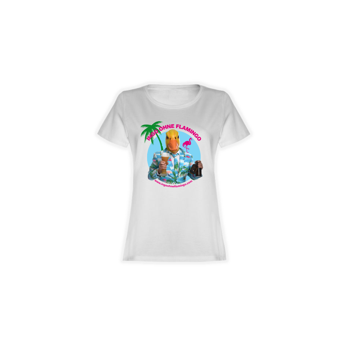 Girly-Shirt "INGO OHNE FLAMINGO Logo" weiß