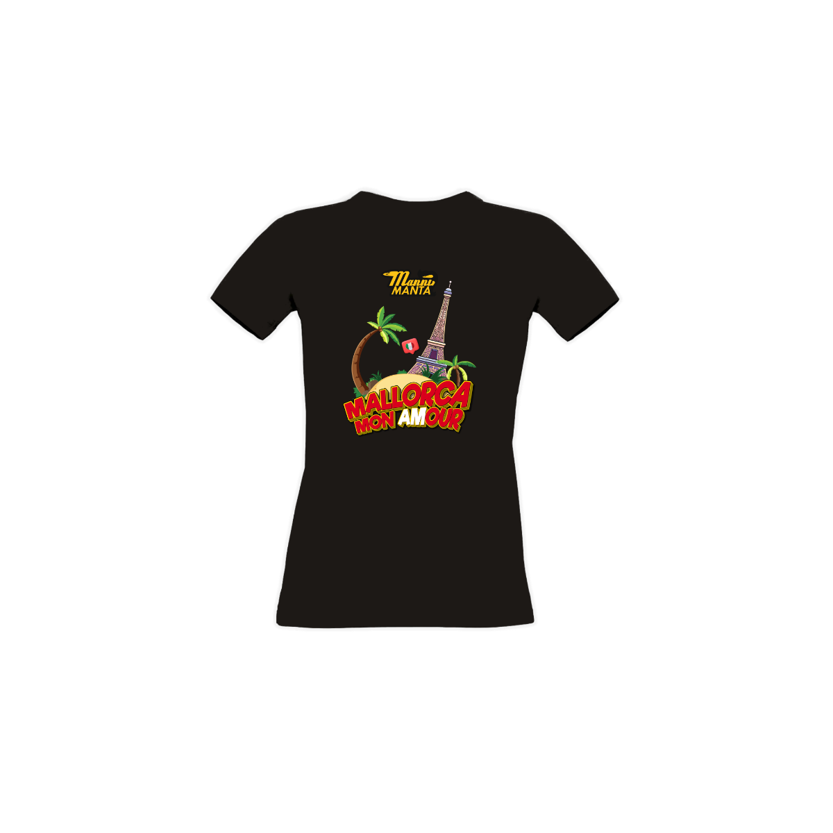 Girly-Shirt "MALLORCA MON AMOUR" schwarz